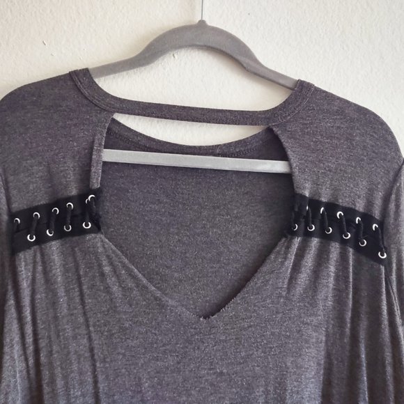 West Coast Love Grey Plus Size Top with design - Picture 3 of 5